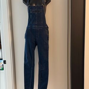 Classic Free People Blue Denim Overalls
